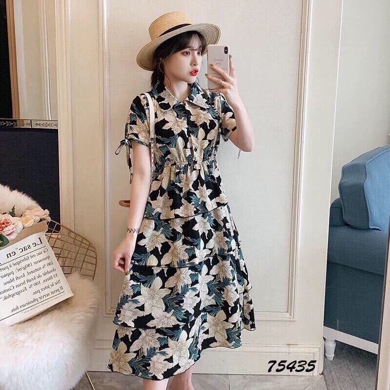 ĐẦM LỤA HOA 3 TẦNG SIÊU ĐẸP
