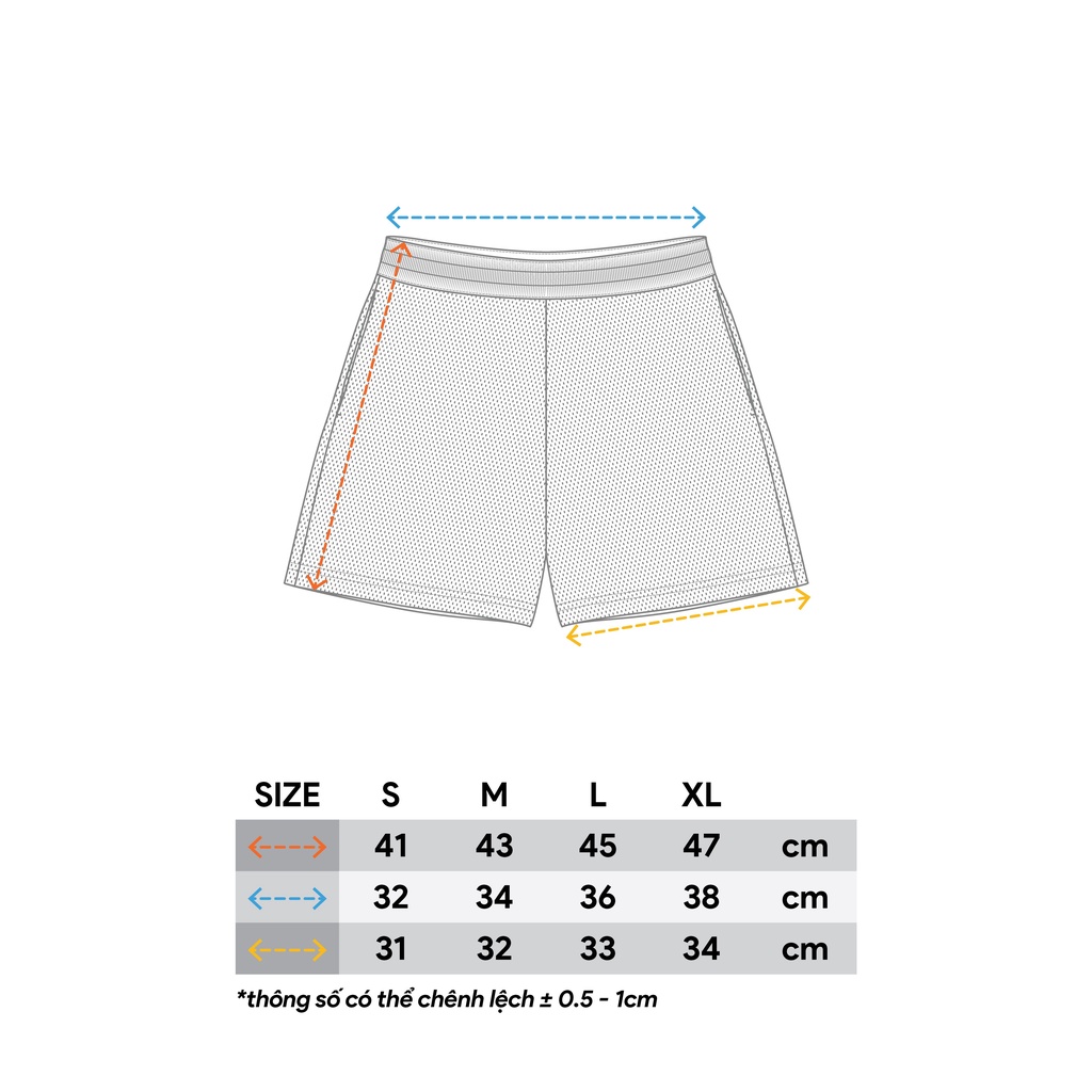 Quần short nam nữ unisex SWE MONO MESH SHORTS thoáng mát, thời trang chính hãng.