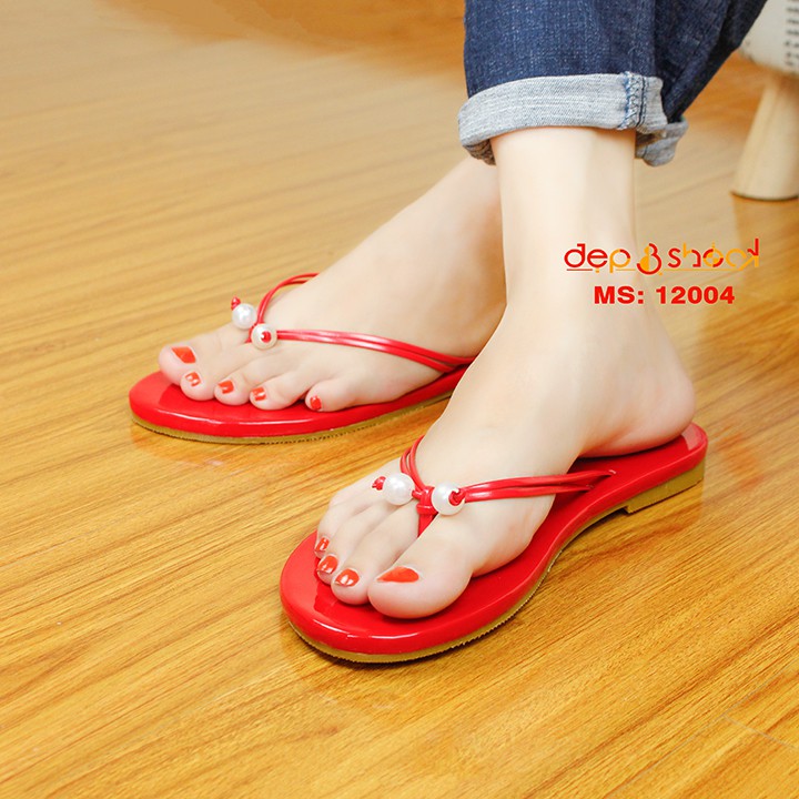 Dép nữ xỏ ngón đi biển quai dây chắc chắn thời trang big size MS 12004