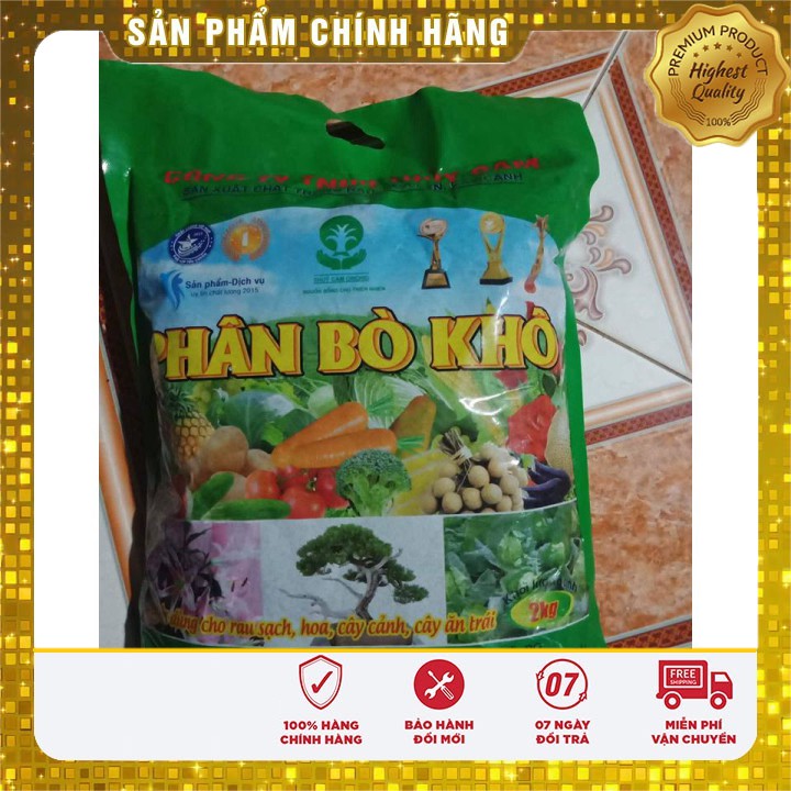 PHÂN BÒ KHÔ HỮU CƠ LÀM XỐP ĐẤT BÓN CÂY CẢNH-2KG