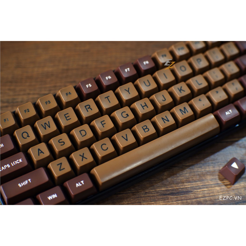 Keycap SA Profile Dark Chocolate ABS Double Shot 108 Phím | Gearbros