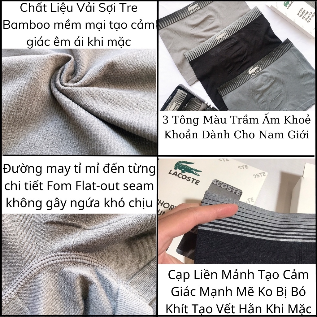 💥-MsLC💥Quần Sịp Đùi Nam Boxer Dệt Kim VNXK Sợi Bambo Kháng Khuẩn - Boxer Nam Thông Hơi