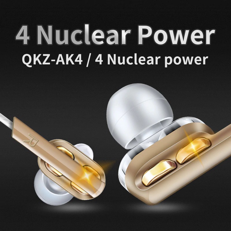 QKZ In Ear Earphones Bass Ear HIFI Headset Earphone Metal Stereo Earbuds With Microphone MP4 Xiaomi