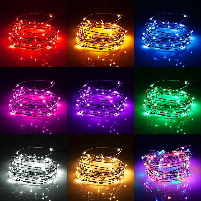 Bộ đèn LED dây dài 2m 20 đèn hình nút bần chai rượu dùng trang trí cho ngày Giáng Sinh Halloween