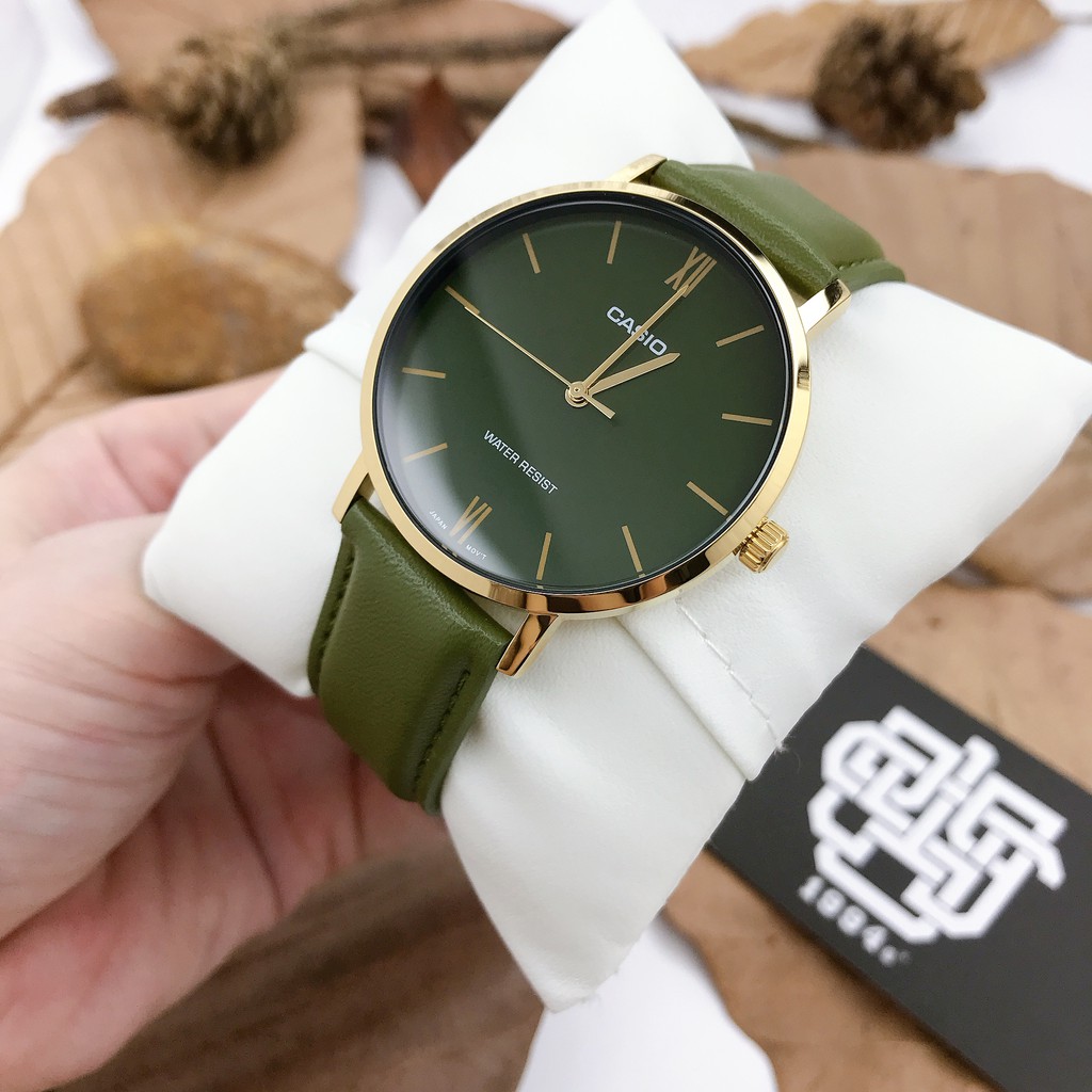 Đồng hồ nam Casio MTP-VT01 / MTP-VT01GL-2B dây da, size 40mm, chống nước 50m, hàng chính hãng