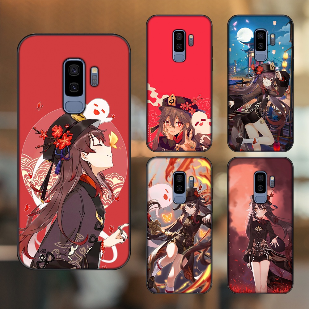 Ốp lưng Samsung S9 Plus viền đen in hình Hutao Genshin Impact