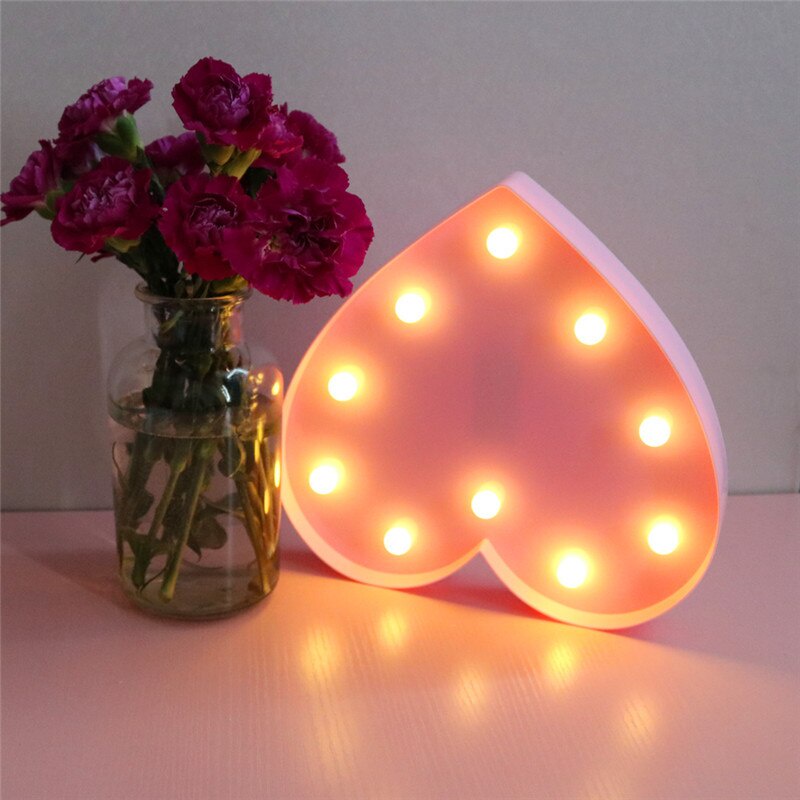 Đèn ngủ bóng LED hình trái tim 3D lãng mạn trang trí nội thất DIY