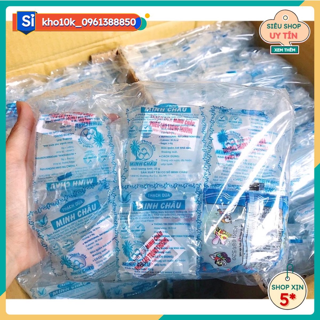 Bịch 22 Gói Thạch Dừa Minh Châu Đặc Sản Bến Tre Dai Ngon, Vị Ngọt Thanh