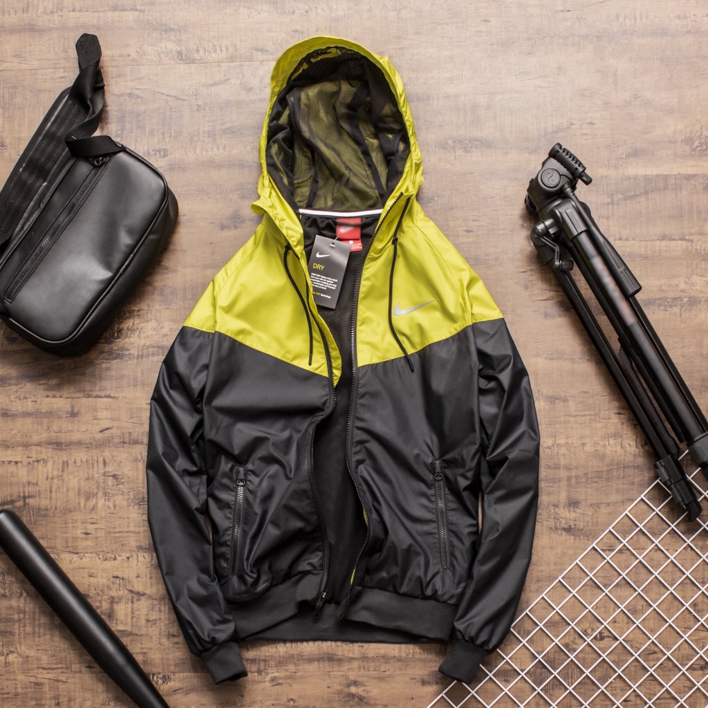 Áo Khoác NIKE WINDRUNNER JACKET Chính Hãng , Áo Thể Thao Unisex Cho Nam Và Nữ - Màu Đen Vàng Chanh
