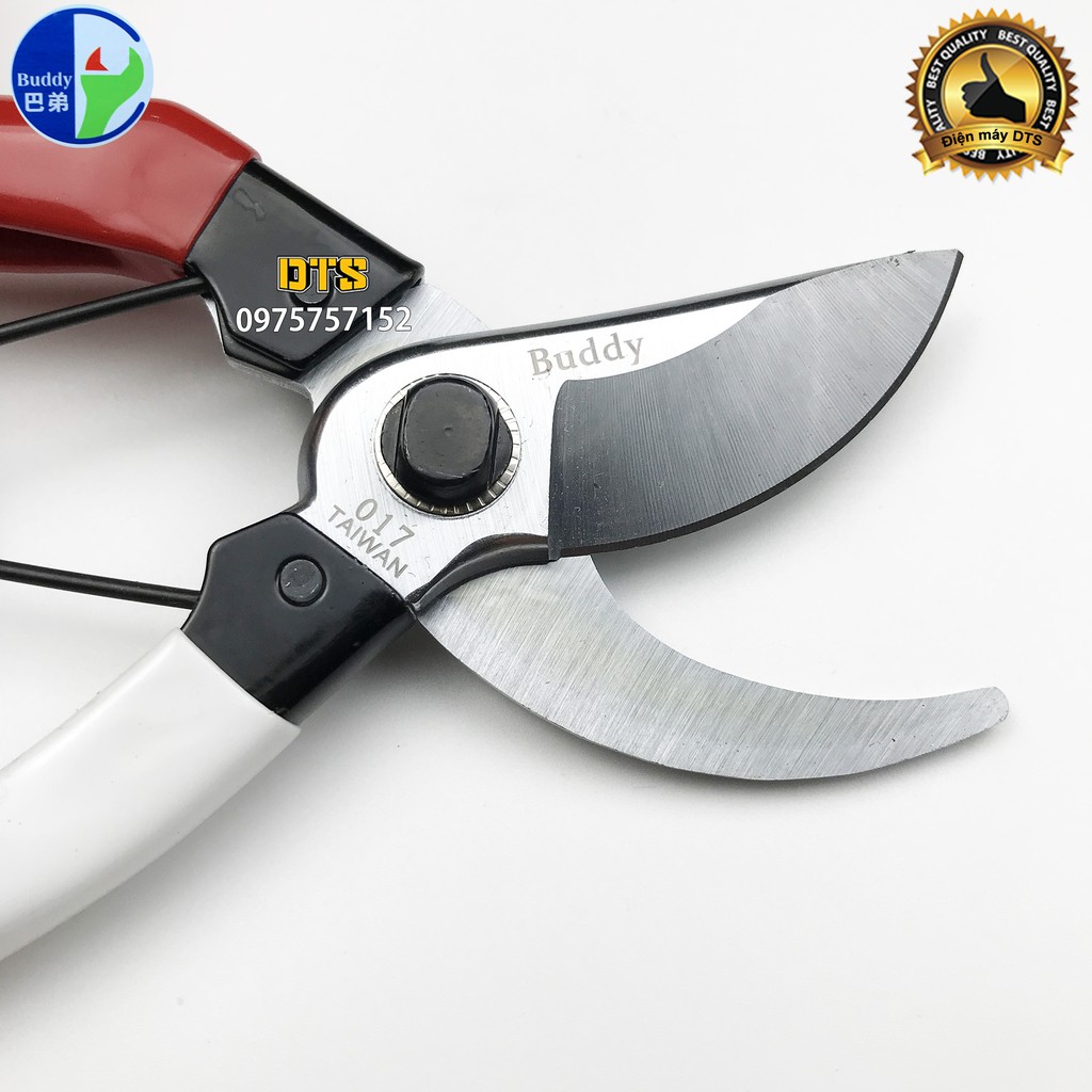 Kéo cắt cành Nhật cao cấp Buddy A8 200mm, thép tôi cao tần chống mài mòn