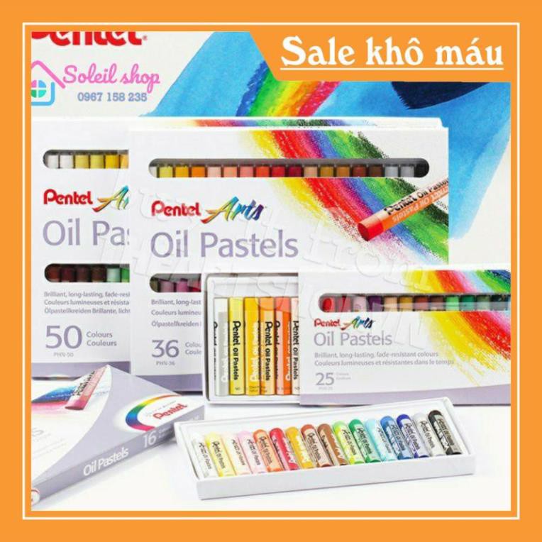 HÀNG CÓ SẴN SLL Sáp tô màu cho bé Pentel 50 màu, Nhật Bản, mầu sắc đẹp, giúp bé sáng tạo, -  Soleil shop