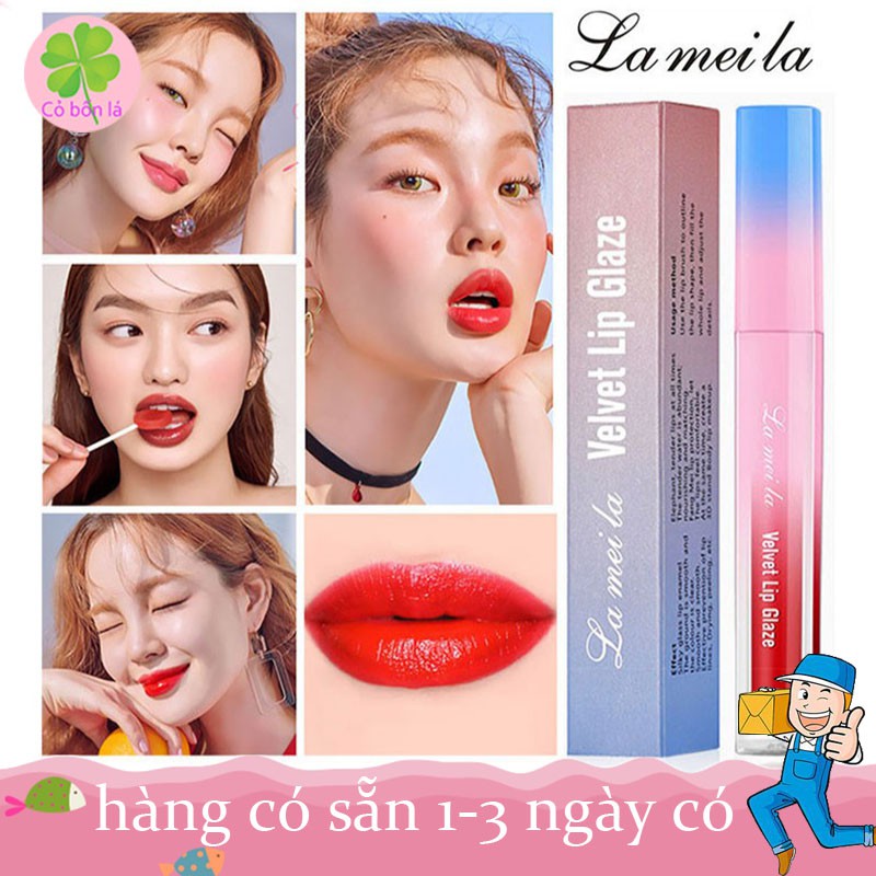 Son kem lì LAMEILA Velvet lip glaze lên màu cực đẹp