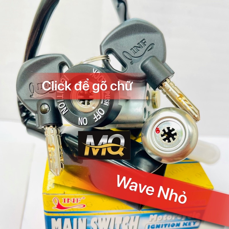 Bộ Ổ Khoá Xe Wave Nhỏ 6 cạnh (Khoá Điện + Yên)