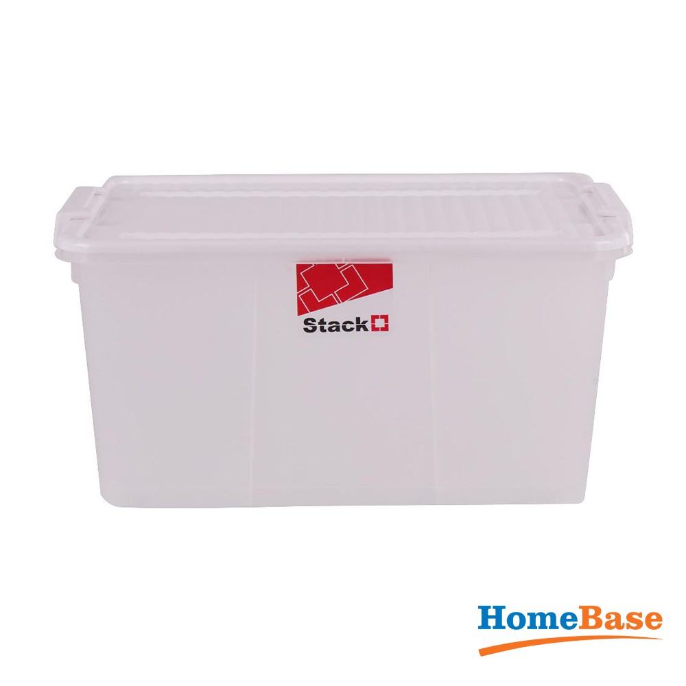 HomeBase STACKO thùng nhựa đựng đồ có nắp có bánh xe Thái Lan 35.5L W53xD39xH26.5 Cm Trắng