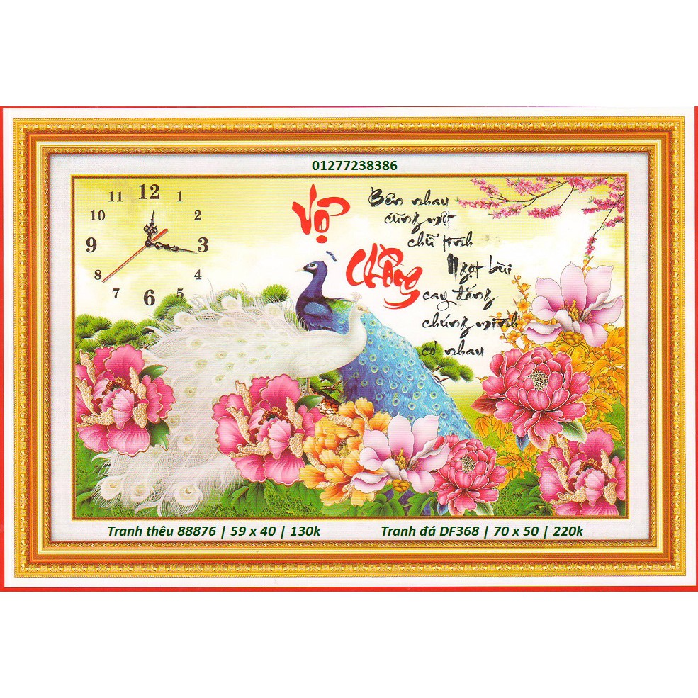 Tranh thêu chữ thập vợ chồng 88876 (KT: 59 x 40 cm)