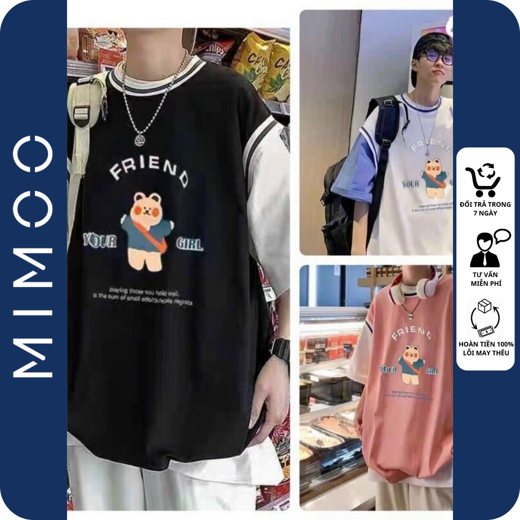 Áo thun unisex tay lỡ form rộng bóng rổ hình FRIEND áo phông nam nữ kiểu hàn quốc MIMOO BR04
