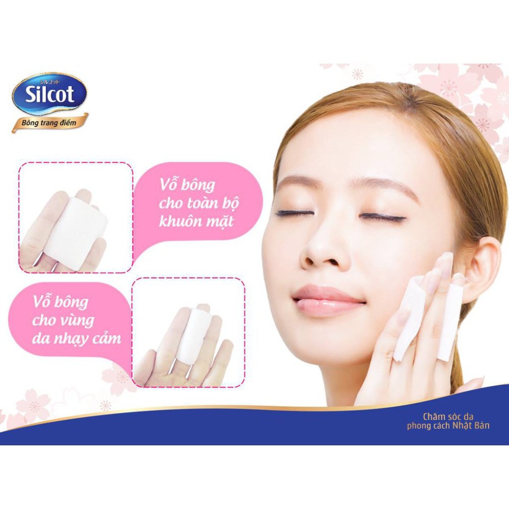 Bông Tẩy Trang Silcot Nhật Bản Hộp 82 Miếng Cao Cấp - Bông Silcot Unicharm