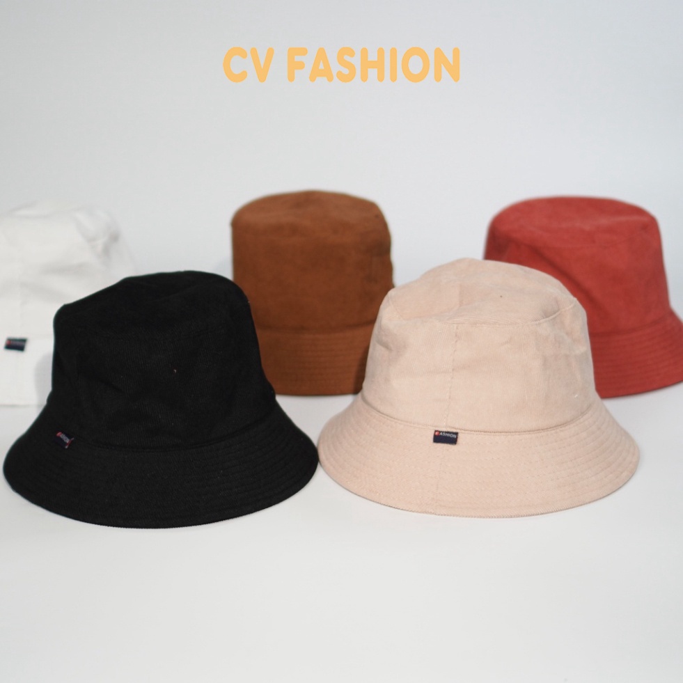Mũ bucket trơn tai bèo vành tròn Nón chất nhung tăm cao cấp thời trang form unisex nam nữ B04 MN