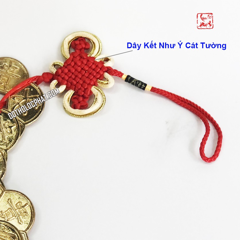 Dây 5 Đồng Ngũ Phúc Hoa Mai Mạ Vàng Đường Kính 6cm