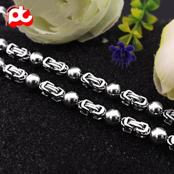 Dây chuyền titan nam cao cấp đẹp sang trọng thép không gỉ PT JEWELRY kích cỡ 5mm màu trắng PTDCNA52