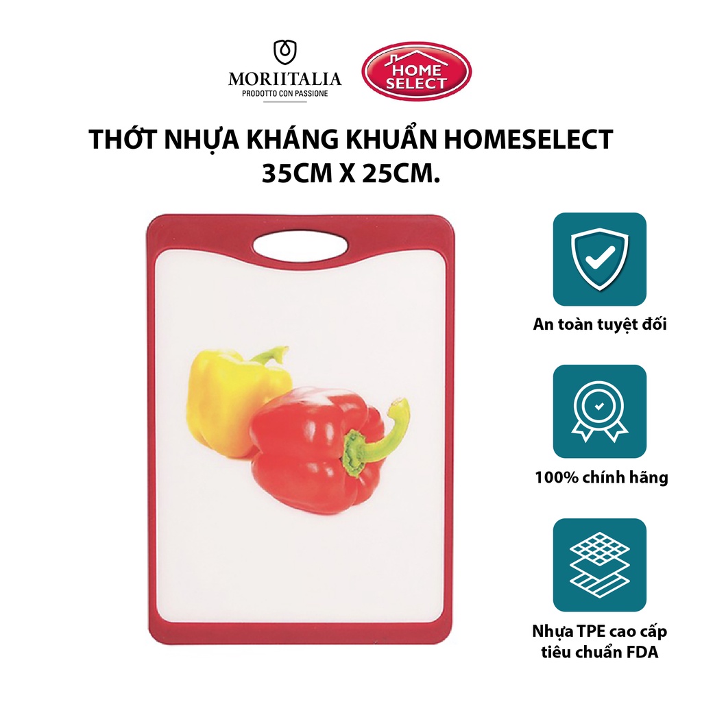 Thớt nhựa Homeselect gọn nhẹ độ kháng khuẩn cao Moriitalia - CX0002/7563