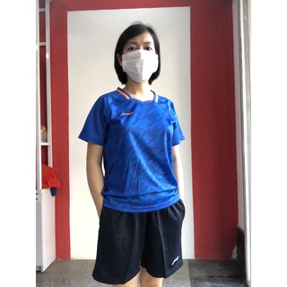 Áo cầu lông nữ Lining 8233 (xanh - hồng)