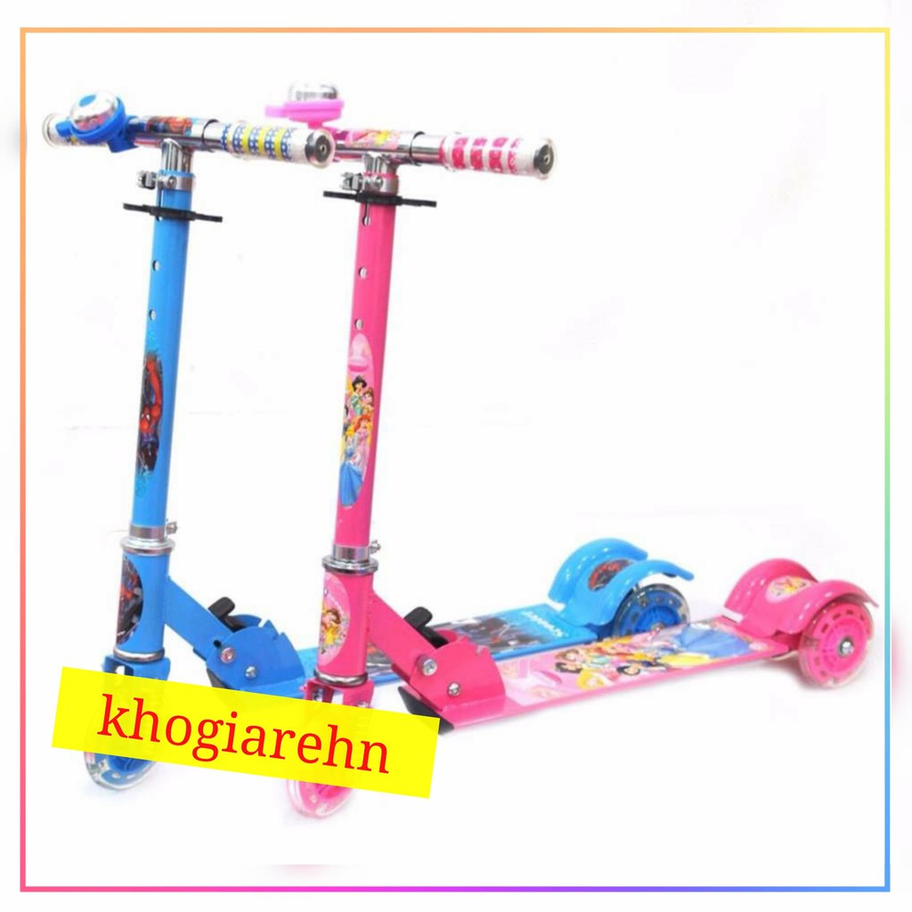 Xe trượt scooter, 3 bánh phát sáng loại 1 tặng kèm chuông