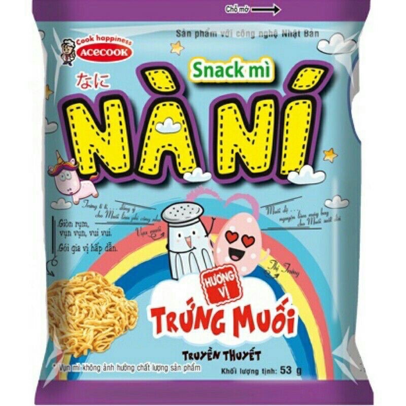 Nack mì ăn liền Nà Ní trẻ em- vị phô mai- vị trứng muối