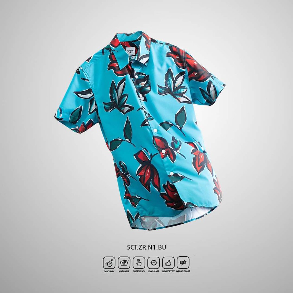 Áo sơ mi nam Hoạ Tiết Cực Tươi Tắn, vải lụa lạnh thoáng mát | BigBuy360 - bigbuy360.vn