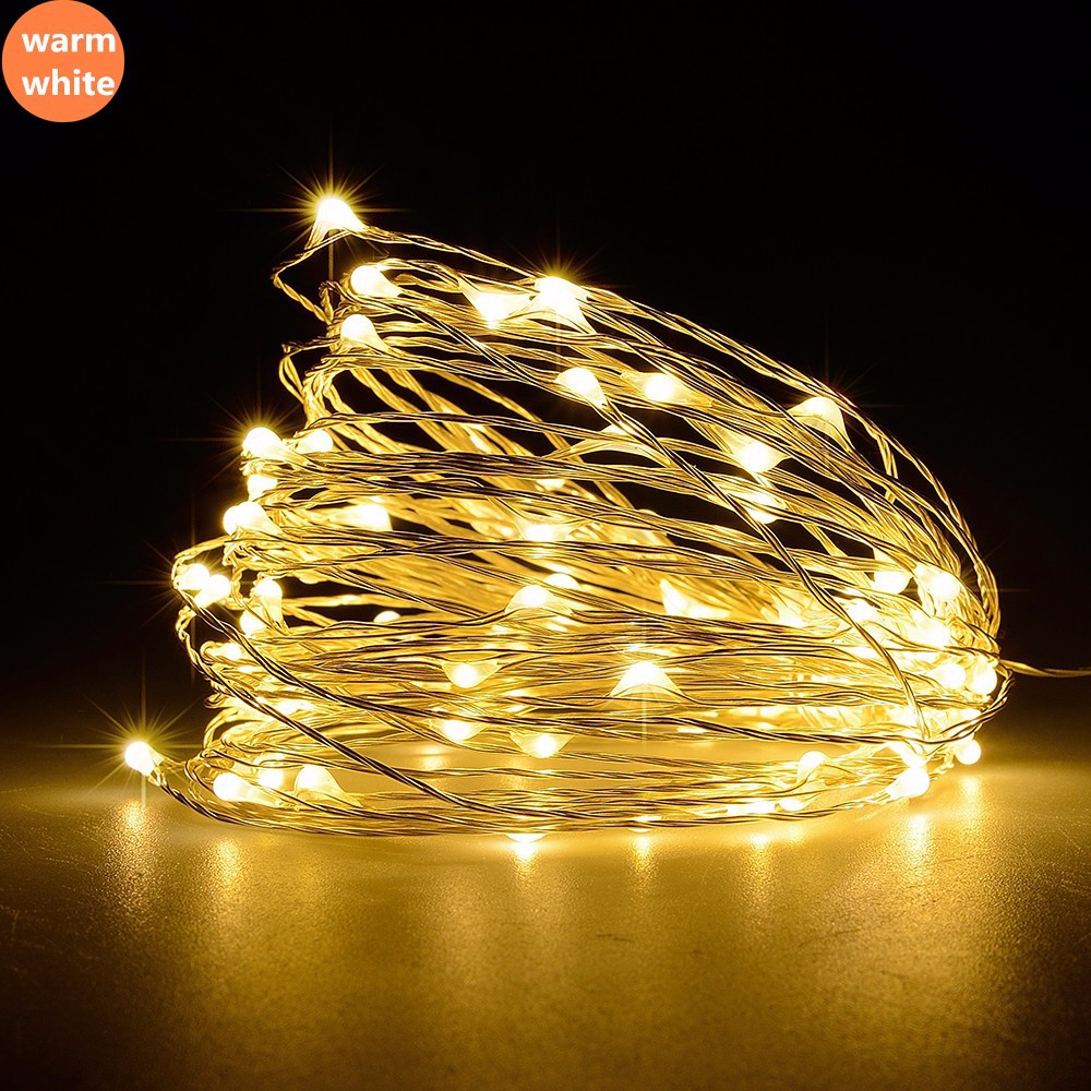 【11】 LED Solar String Lamp Fairy Christmas Lights 10m 100 LED Copper Wire Xmas Wedding Party Decor Lamp Garland
