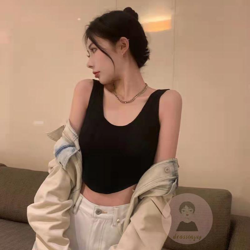 Áo Tank Top Cổ Tròn Không Tay Màu Trơn Thời Trang Mùa Hè Dành Cho Nữ