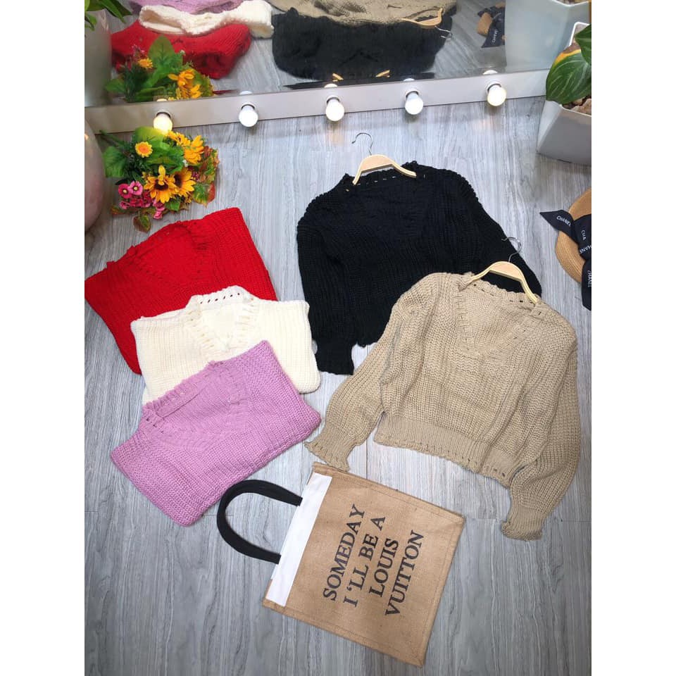 Áo len móc tua rua mã 462_Xưởng May Quang Anh
