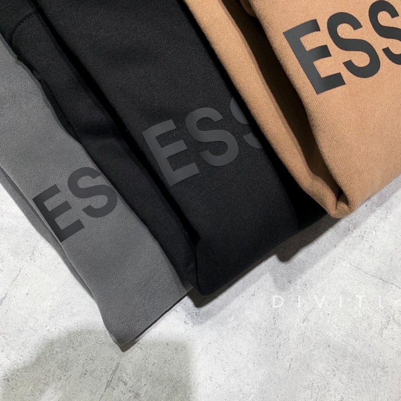 Áo hoodie nỉ bông ESS chất dày đầy đủ tag mác cao su, hàng cao cấp.