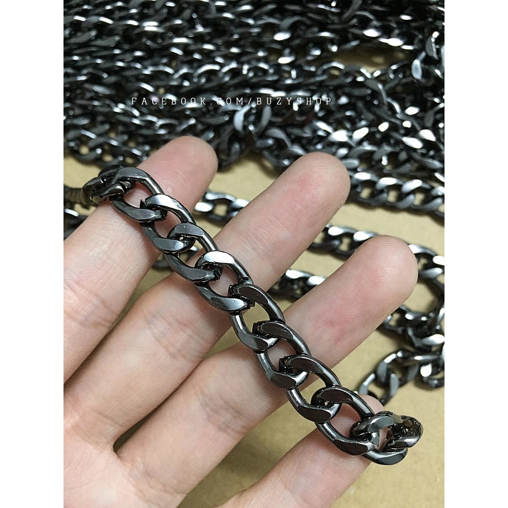 dây xích bản lớn 8mm - màu xám chì [nguyên liệu thủ công, quai túi xách, phụ liệu handmade]