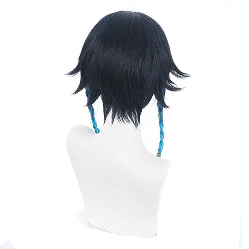 ANEMONE Tóc Giả Ngắn Bện Màu Xanh Gradient Hóa Trang Halloween