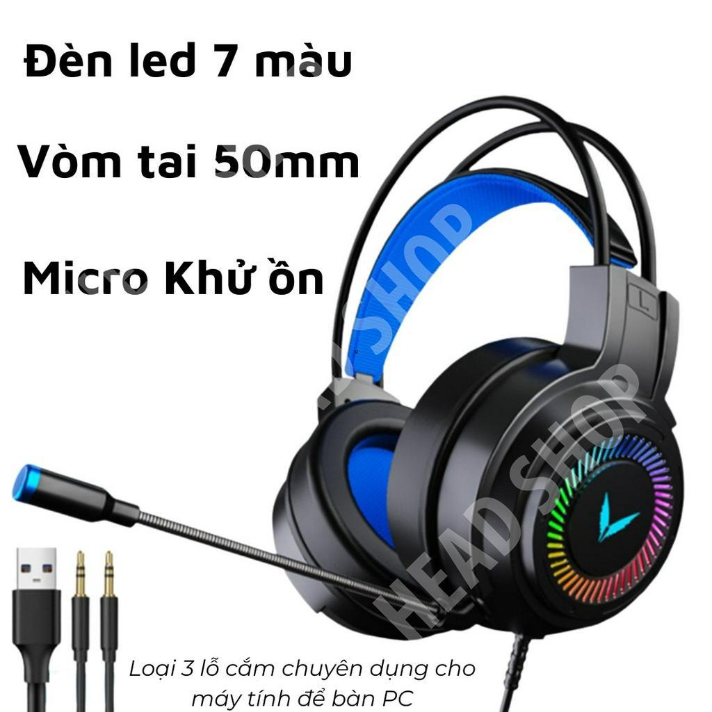 Tai nghe Gaming chụp tai có mic đèn led 7 màu cho máy tính, laptop, điện thoại âm thanh vòm G58 HeadShop