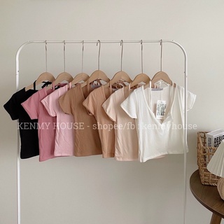 Áo thun croptop cổ dây yếm A62 áo thun nữ