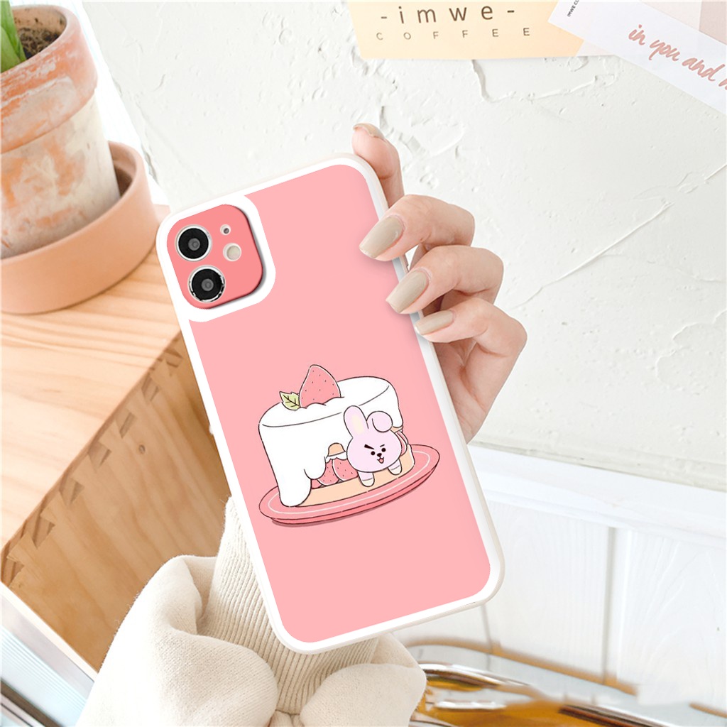 Ốp iphone - Ốp lưng iphone cạnh vuông viền camera bánh ngọt cute dành cho ip 6 đến 14promax - ng152