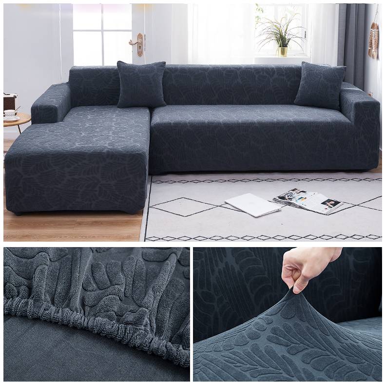 tấm bảo vệ sofa dày Jacquard bọc ghế sofa in rắn cho phòng khách bọc ghế sofa góc bìa trượt hình chữ L