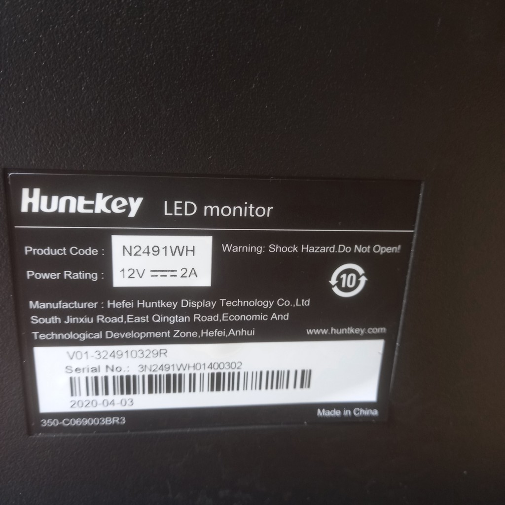 Dây nguồn màn hình Huntkey Led Monitor 12V 2A/2.5A chính hãng