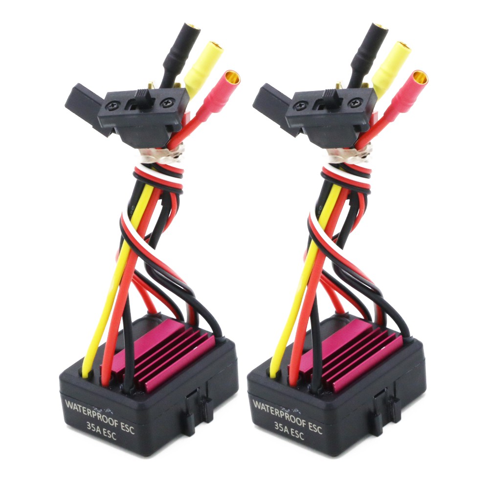 Động Cơ Không Chổi Than ESC Analog 5.0V / 2A BEC 35A 2-3S Không Chổi Than Chống Nước Cho Xe Điều Khiển Tỉ Lệ 1 / 16 1 / 14