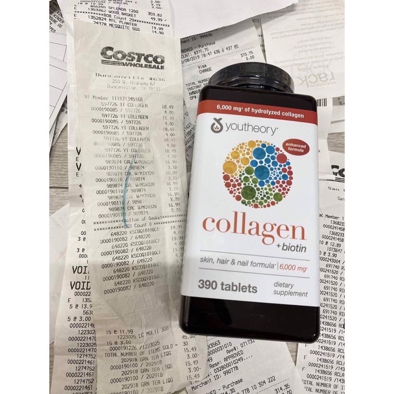 Viên uống Collagen youtheory 390 viên type 1 2&3 mẫu mới 2019 của mỹ