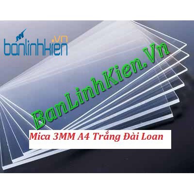 Mica khổ A4 dày 3MM 3 loại Trắng Đen Chàm (Đài Loan)