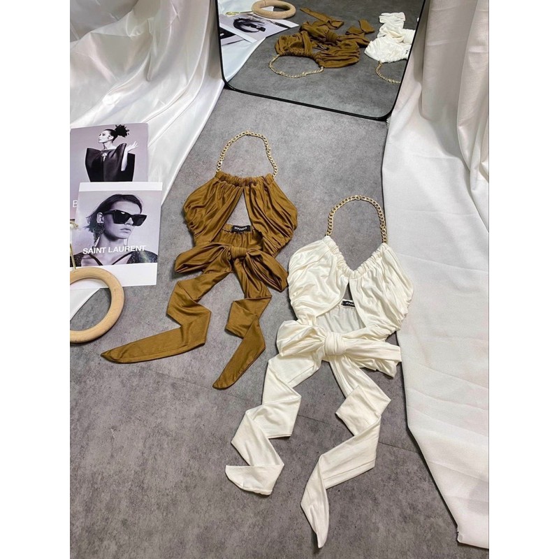 ☀️ Áo Yếm Dây Xích Cut Ngực Quấn Eo ✨