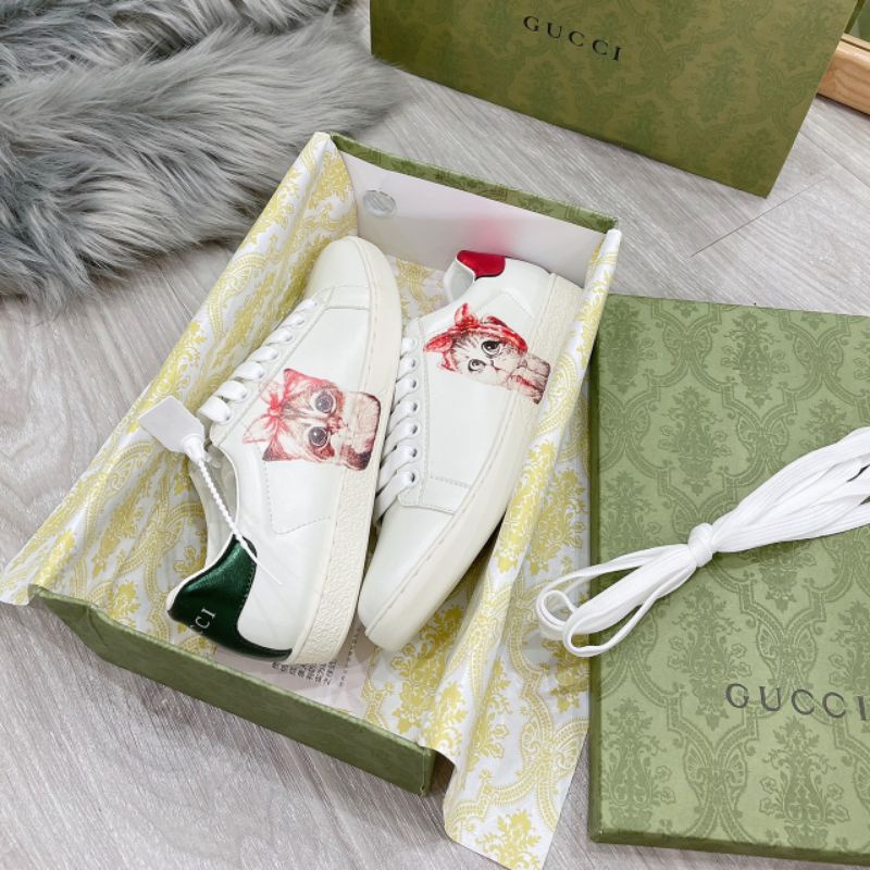 M(ẢNH THẬT) Giày Thể Thao Mèo Hồng Basic Gót 2 Màu Da Mềm Êm Fullbox Bill Túi Cao Cấp