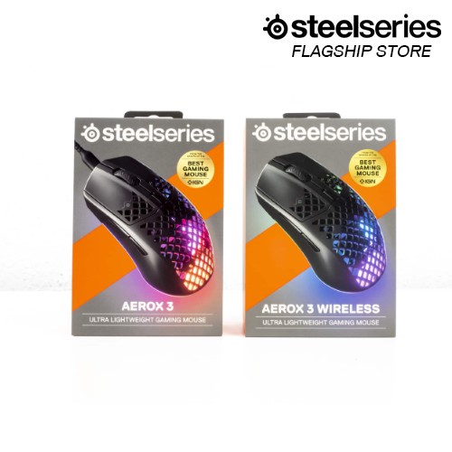 Chuột game Steelseries Aerox 3 RGB có dây & không dây (Tặng Áo Thun Phiên Bản Đặc Biệt Đối Với Bản Không Dây)