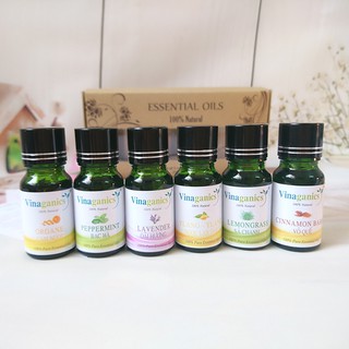 Combo 6 chai tinh dầu oải hương, ngọc lan tây, bạc hà, sả chanh, cam ngọt, quế 10ml