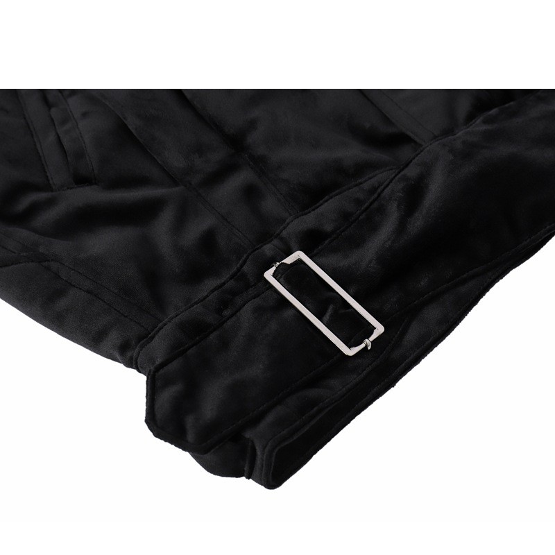 Áo khoác H@ider @ckermann gathered black velvet bomber fw20