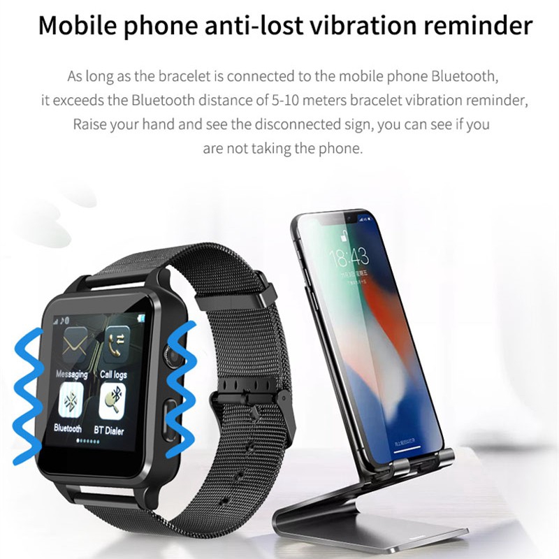 Đồng hồ thông minh Bluetooth Màn hình cảm ứng Đồng hồ thông minh Bluetooth có camera cho Apple Android Hỗ trợ Thẻ SIM TF WhatsApp Berjalan BW2