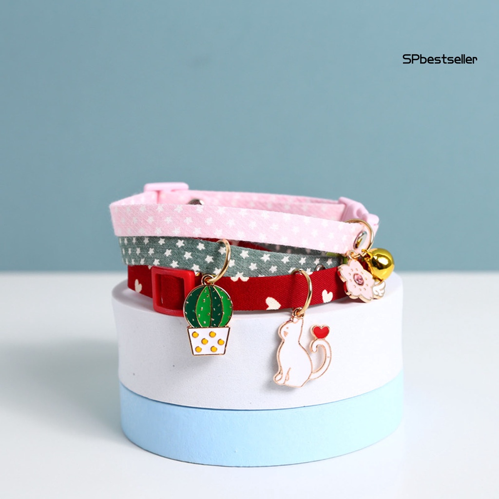 Vòng Cổ Thú Cưng Bằng Cotton Polyester Có Thể Điều Chỉnh Kèm Mặt Dây Chống Thất Lạc
